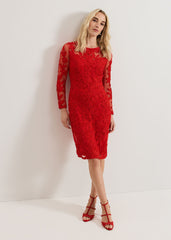 Navida Midi Dress - Red