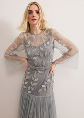 Trish Beaded Dress - Eau De Nil