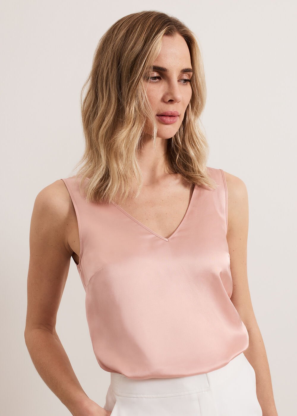 Athena Satin Cami - Pale Pink