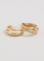 Triple Hoop Earrings - Gold