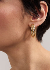 Triple Hoop Earrings - Gold