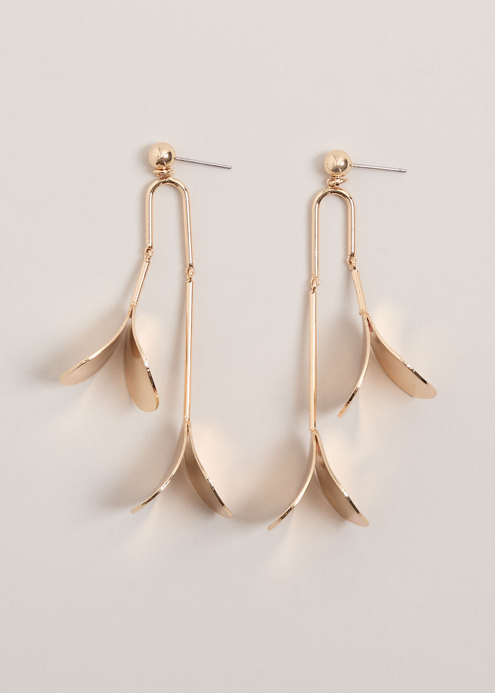 Petal Drop Earrings - Gold