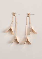 Petal Drop Earrings - Gold