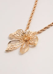 Flower Necklace - Gold