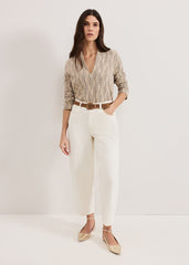 Rena V Neck Top - Stone