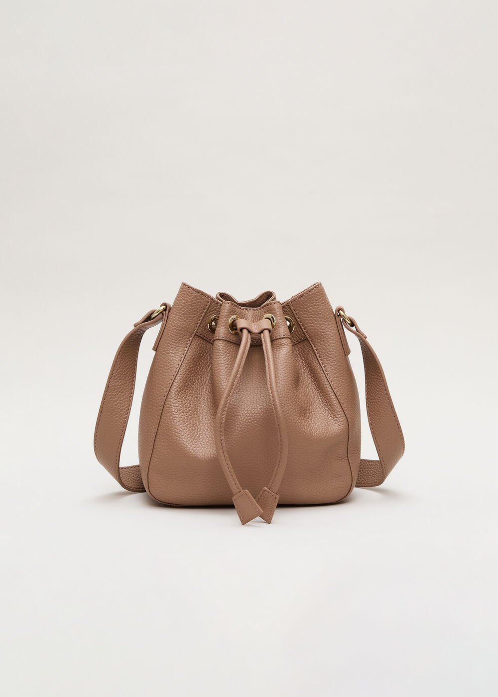 Leather Bucket Bag - Tan