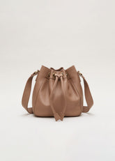 Leather Bucket Bag - Tan