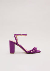 Suede Block Sandals - Purple