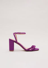 Suede Block Sandals - Purple