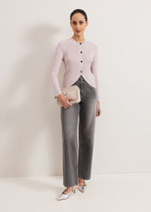 Sharna Button Shrug - Stone