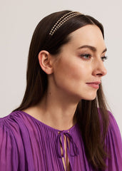 Metal Stone Headband - Gold