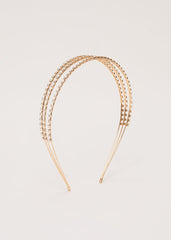 Metal Stone Headband - Gold