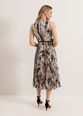 Sandra Printed Dress - Black/Ivory