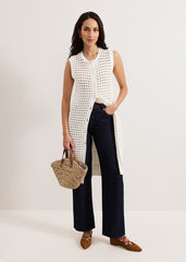 Polly Crochet Cardi - Ivory