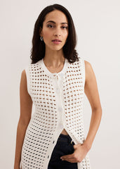 Polly Crochet Cardi - Ivory