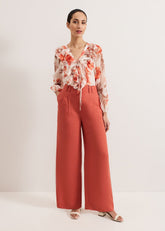 Lottie Linen Trouser - Brown
