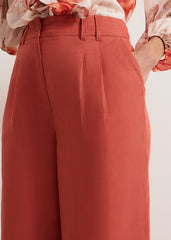 Lottie Linen Trouser - Brown