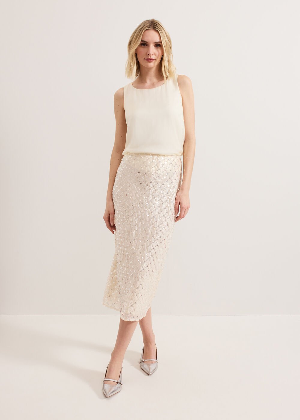 Alma Pencil Skirt - Neutral