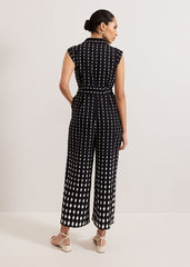 Delina Geo Jumpsuit - Black