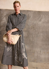 Corina Stripe Dress - Black