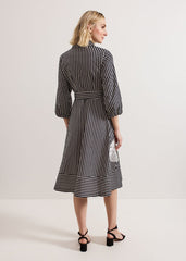 Corina Stripe Dress - Black