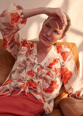 Ivana Printed Blouse - Orange