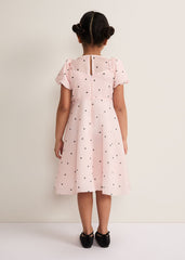 Bebe Heart Dress - Pale Pink