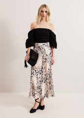 Orla Animal Skirt - Black/Ivory
