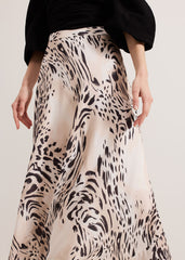 Orla Animal Skirt - Black/Ivory