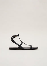 Strappy Flat Sandals - Black