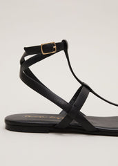 Strappy Flat Sandals - Black