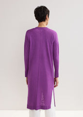 Tasha Linen Cardigan - Purple
