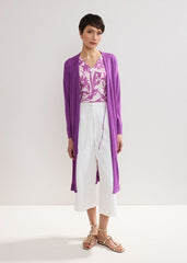 Tasha Linen Cardigan - Purple