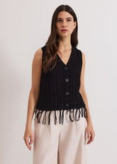 Quinn Knit Waistcoat - Black