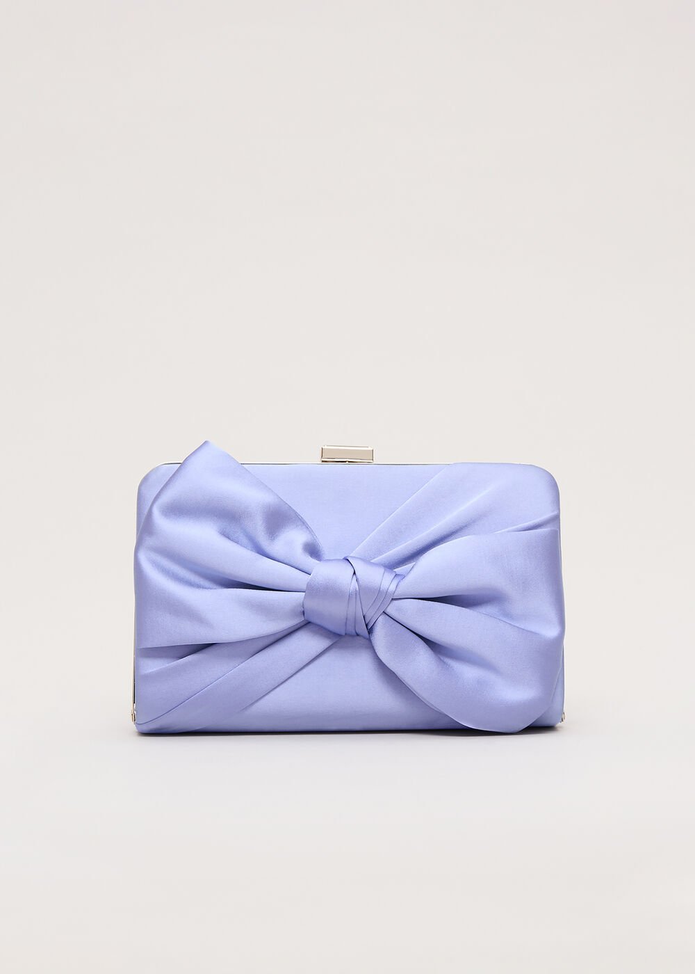 Satin Knot Clutch - Pale Blue