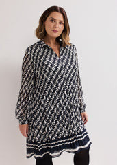 Eleanor Swing Dress - Navy/Ivory