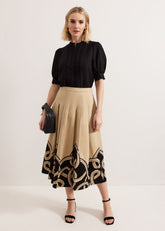 Sophia Print Skirt - Stone