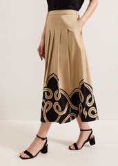 Sophia Print Skirt - Stone