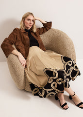 Sophia Print Skirt - Stone