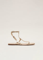 Strappy Flat Sandals - Gold