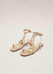 Strappy Flat Sandals - Gold