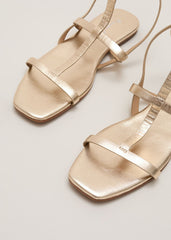 Strappy Flat Sandals - Gold