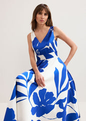 Delicia Print Dress - Cobalt