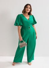 Margot Puff Jumpsuit - Green