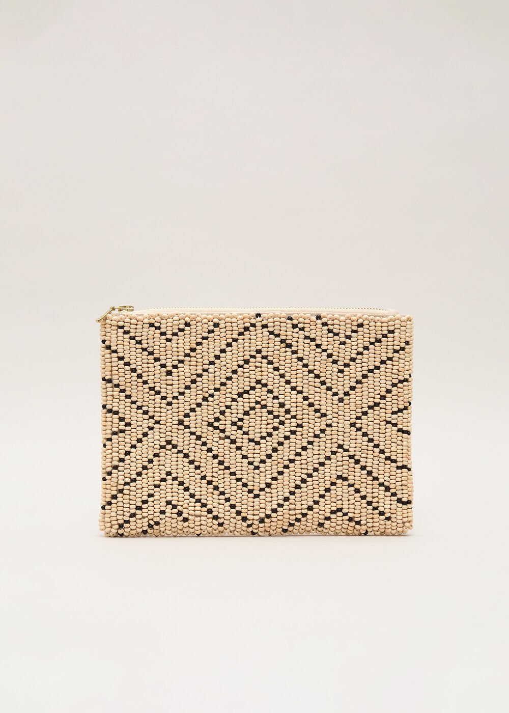 Beaded Clutch Bag - Neutral