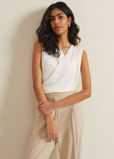 Sutton Drape Top - Ivory