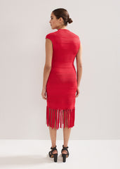 Tazmin Tassel Dress - Red