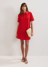 Nicky Shirt Dress - Red