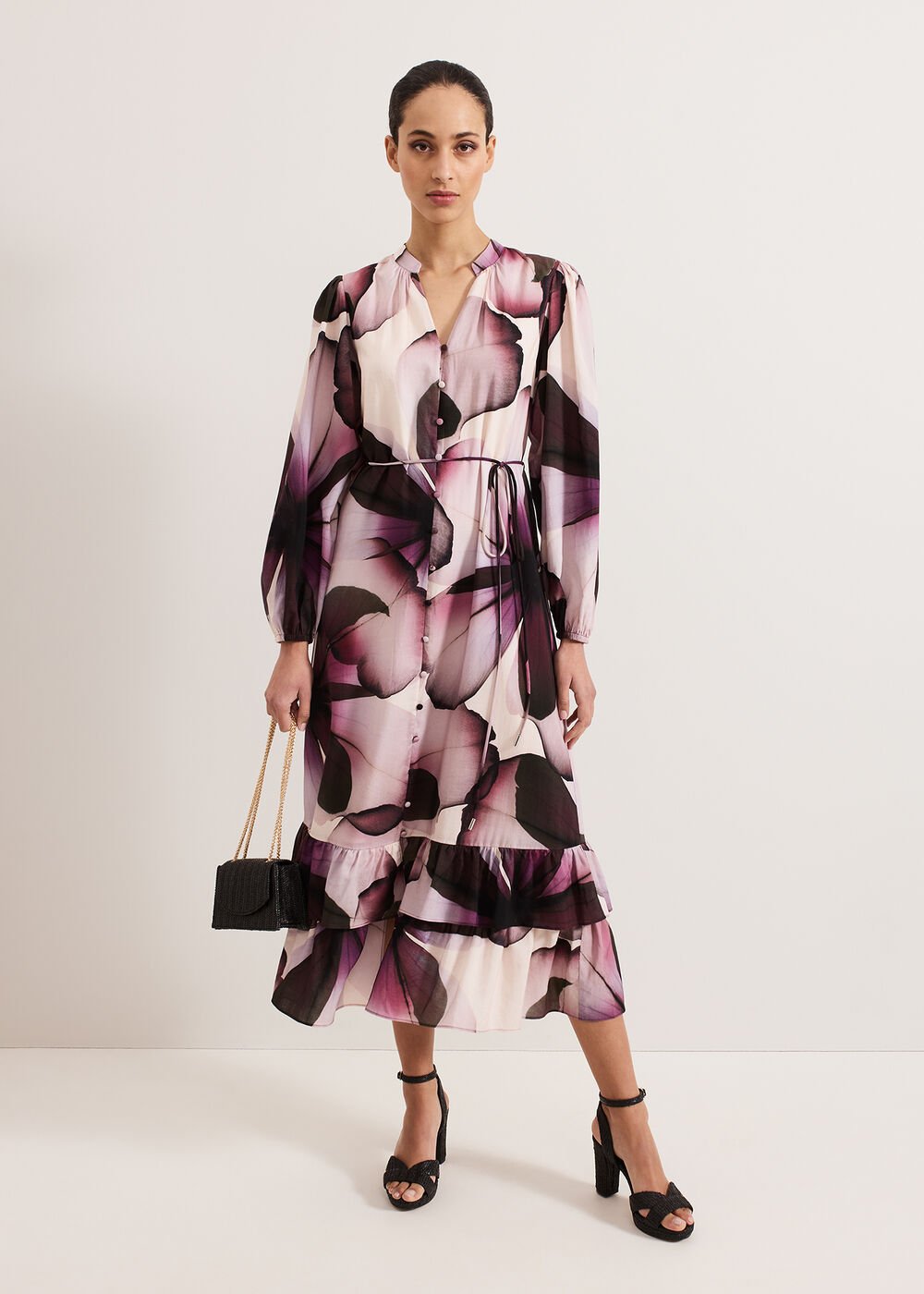 Clarra Floral Dress - Purple