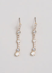 Stone Drop Earrings - Gold